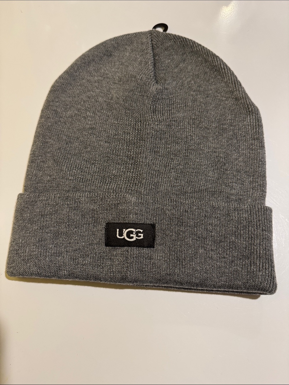 UGG Men's Heather Gray Knit Cuffed Beanie